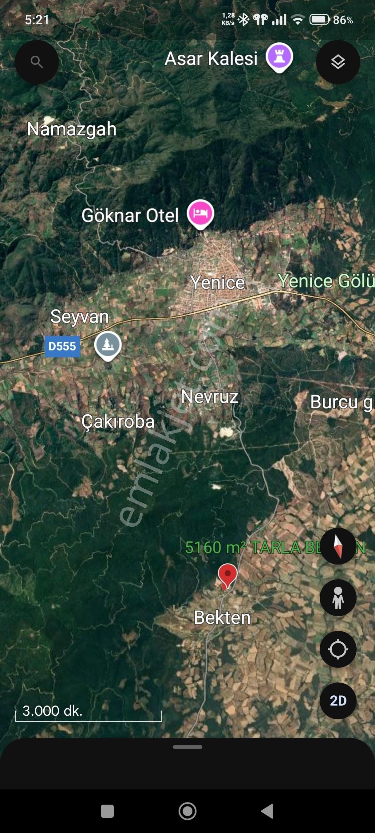 Çiftlik İçin 5160 M² Verimli Tarla Çanakkale Yenice Bekten Köyü Su Kaynağı Yanı Orman Ve Yola Cephe - Görsel 19