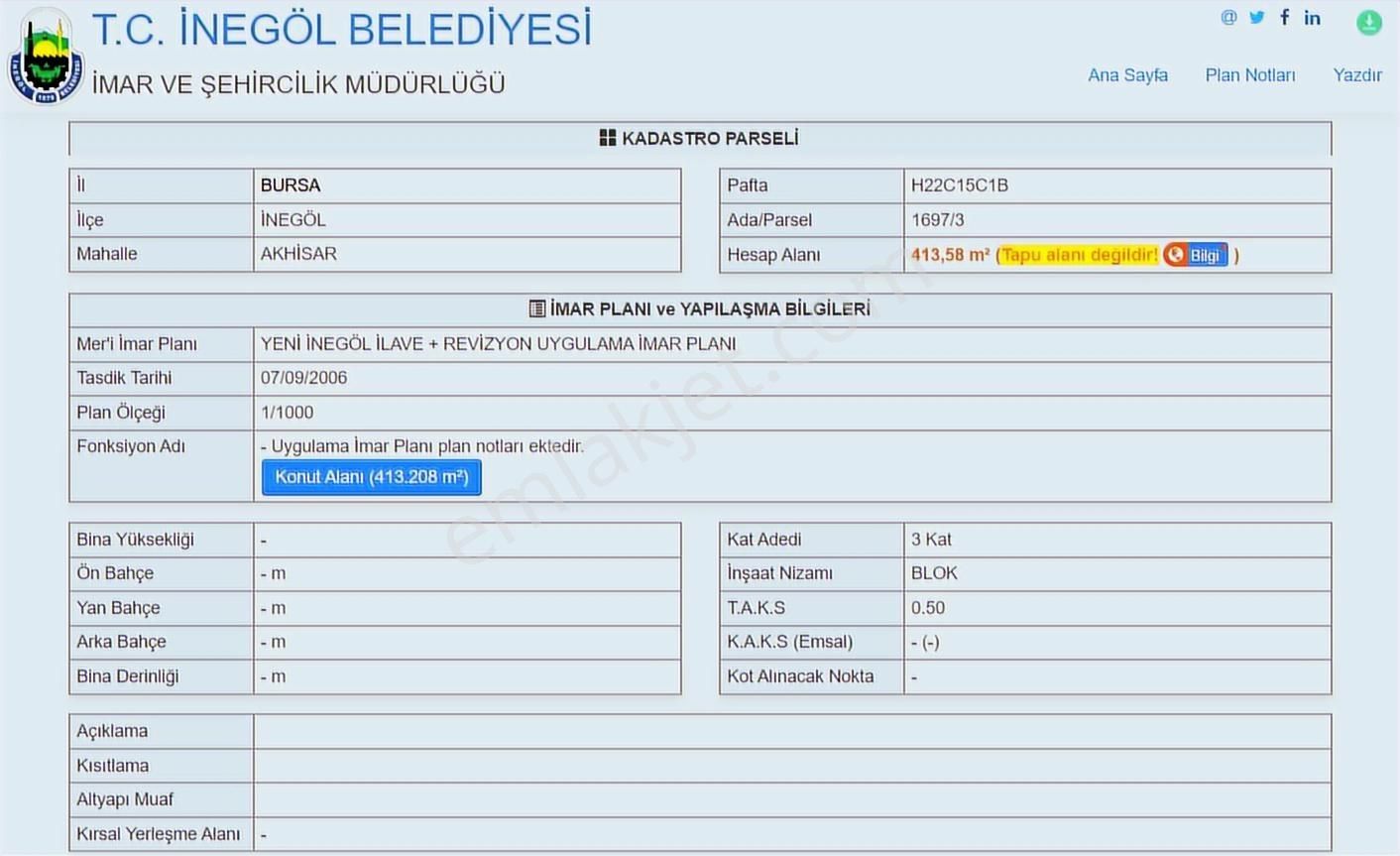 Ulucan'dan İnegöl Akhisar'da 6 Dairelik Satılık Mükemmel Arsa - Görsel 4