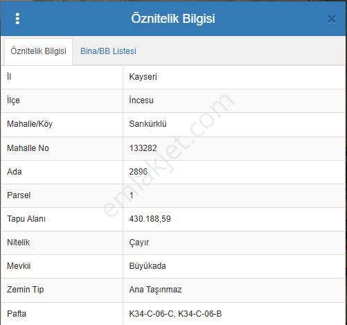 Kayseri - İncesu - Sarıkürklü Satılık Arazi 6274m2 - Görsel 3