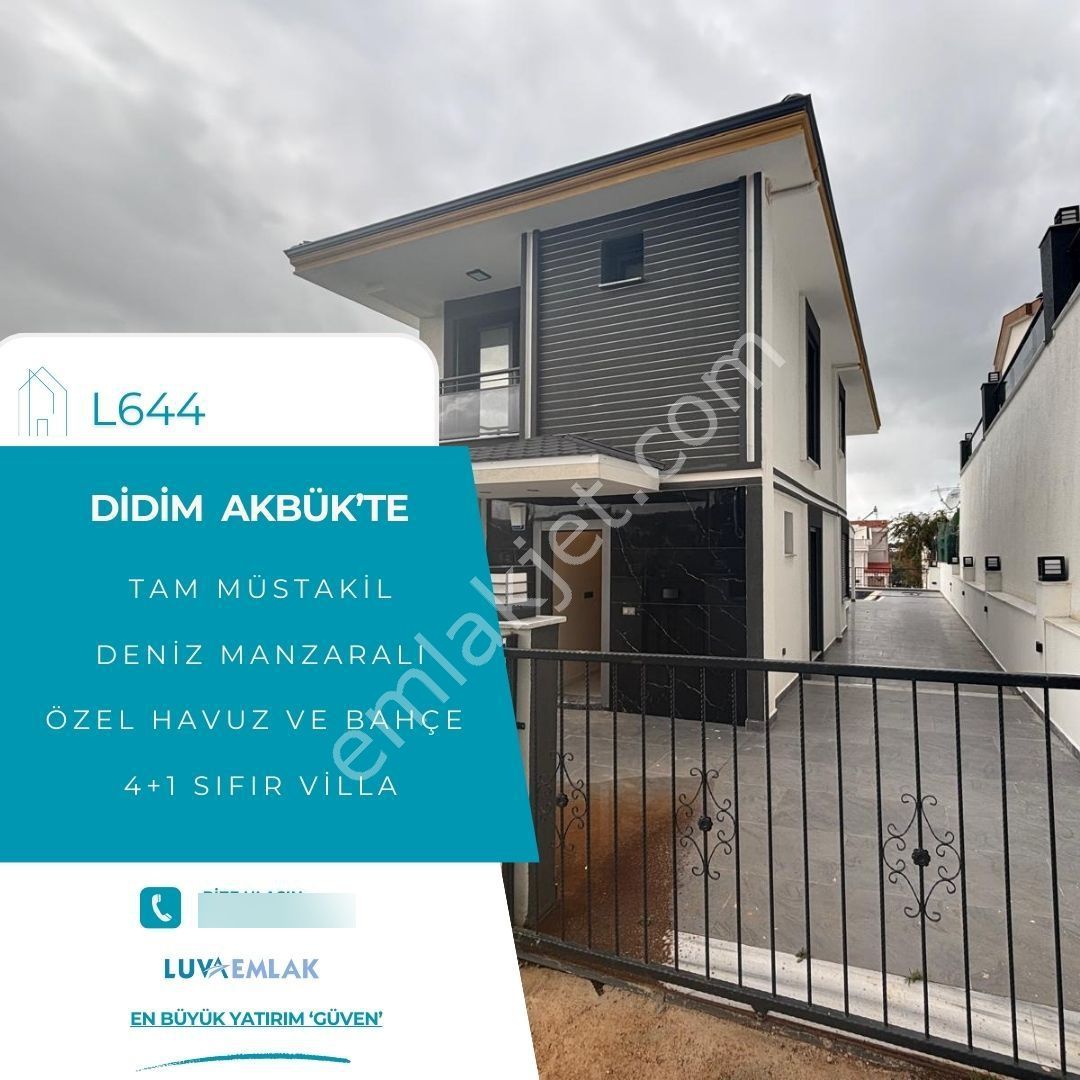 Didim Akbük'te Deniz Manzaralı Özel Havuzlu Tam Müstakil 4+1 Villa