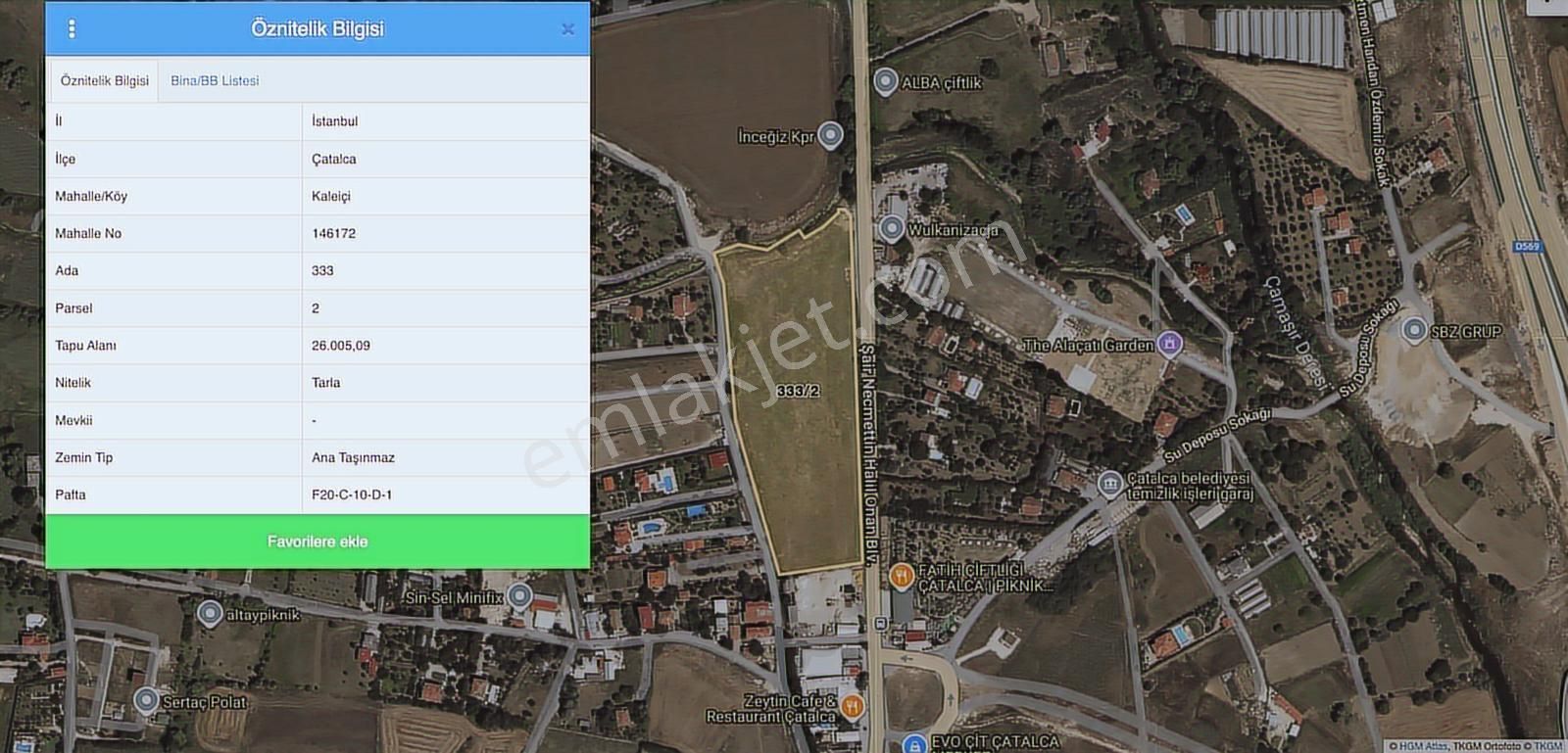 Çatalca Kaleiçi | İmara Komşu | Cadde Cepheli 2.600 M² Tarla - Görsel 6