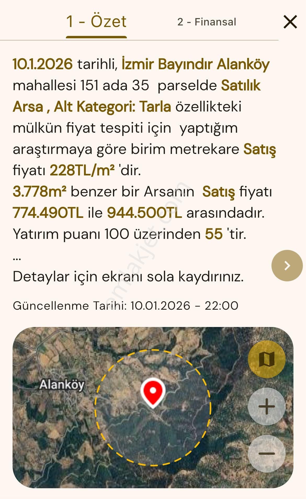 Bayındır’da Satılık 3778m2 Fırsat Eğimsiz Tarla
