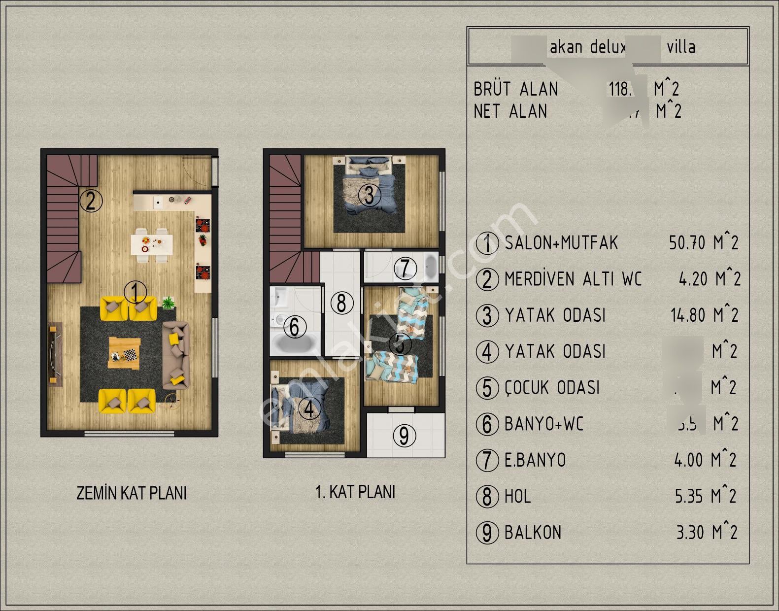 Efeler’de Projeden 3+1 Akan Deluxe Modern ,konforlu Lüks Villa - Görsel 7