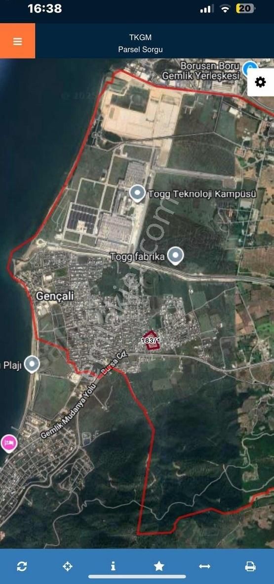 Dialog Piramitden Gemlik Gençali Köyünde Satılık Tarla