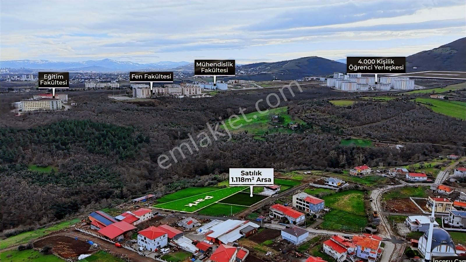 İncesu'da Satılık Önü Park Villa İmarlı 1118 M² Arsa - Görsel 16