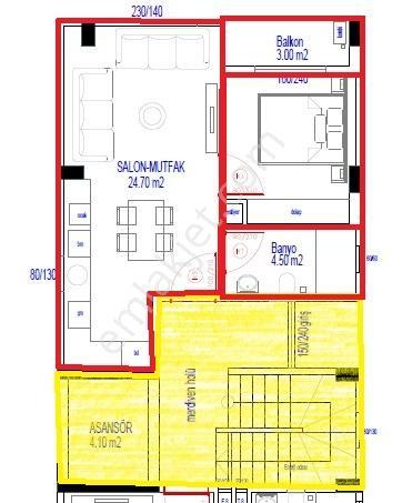 Aydın Emlak Ballıcada 1+1 Yeni Proje 60m² Giriş Kat - Görsel 2