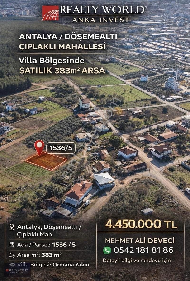 Döşemealtı Çıplaklı Villa Bölgesinde Ormana Yakın 383 M² Arsa