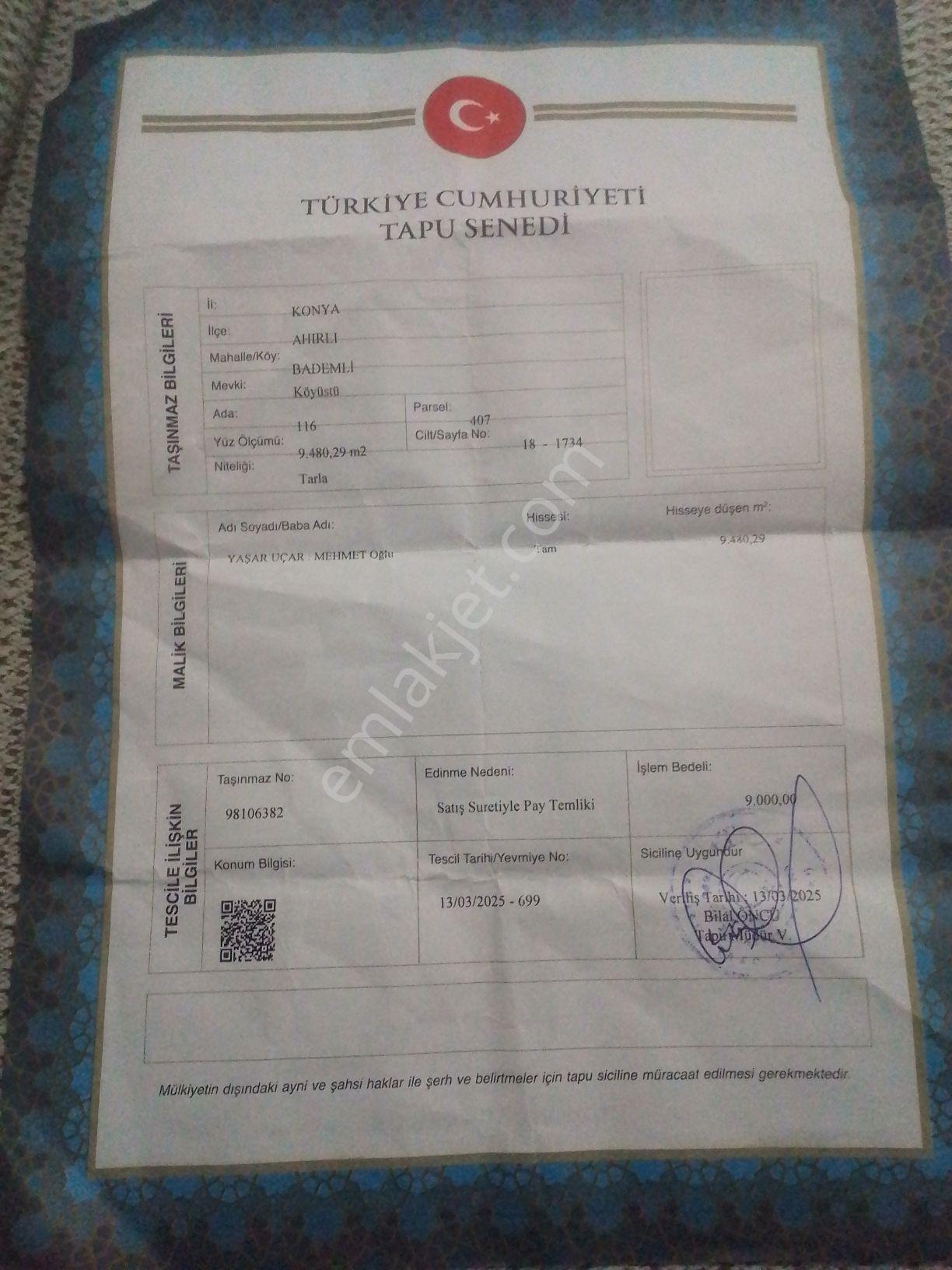 Satılık Tarla