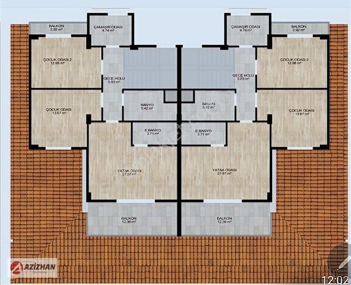 Azizhan'dan Yaka Meram'da Satılık Müstakil Brüt 300 M² Villa - Görsel 21