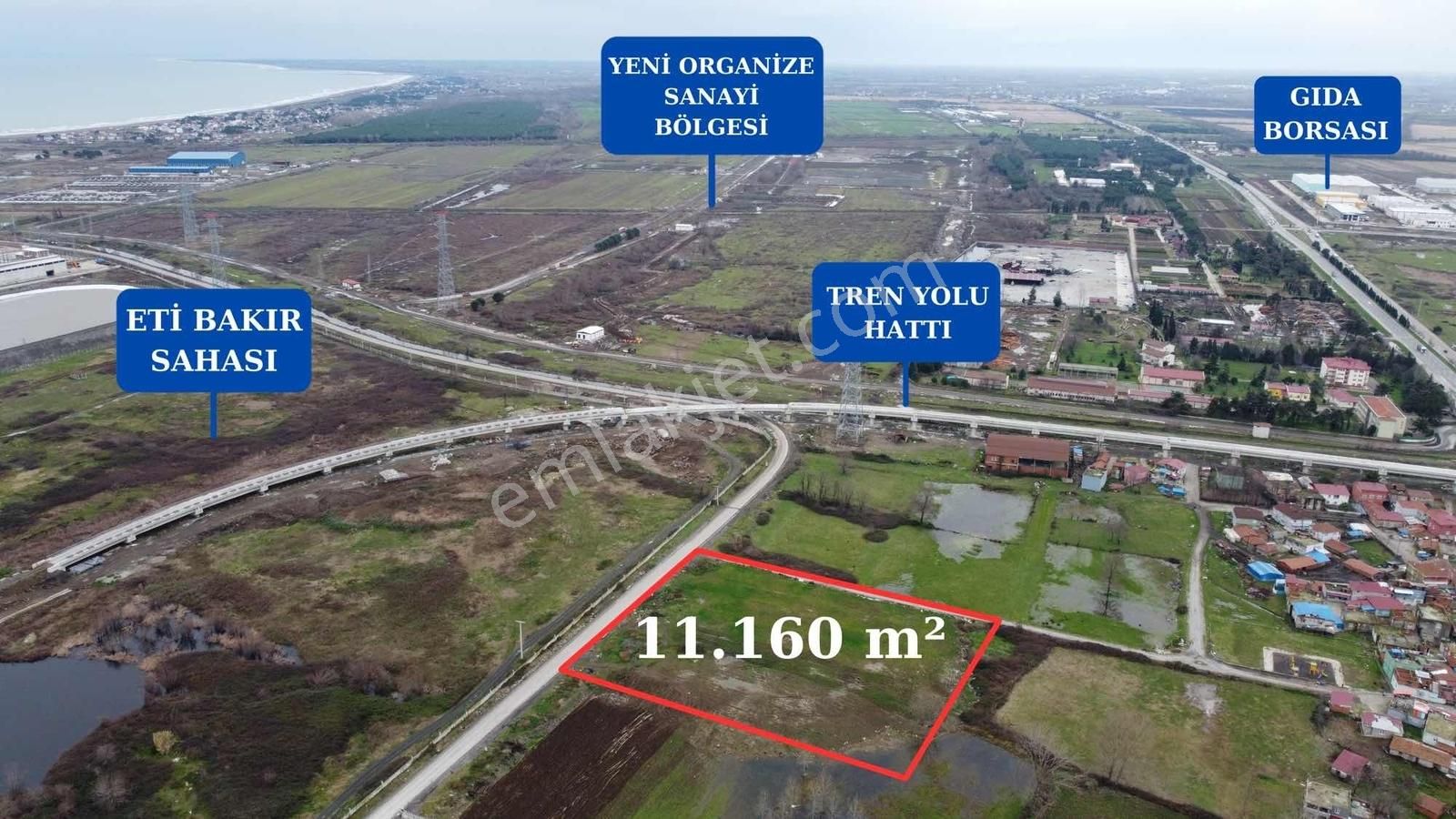 Yağmur Emlak'tan Yeni Organize'nin Yanında Kiralık 11.160m² Arsa