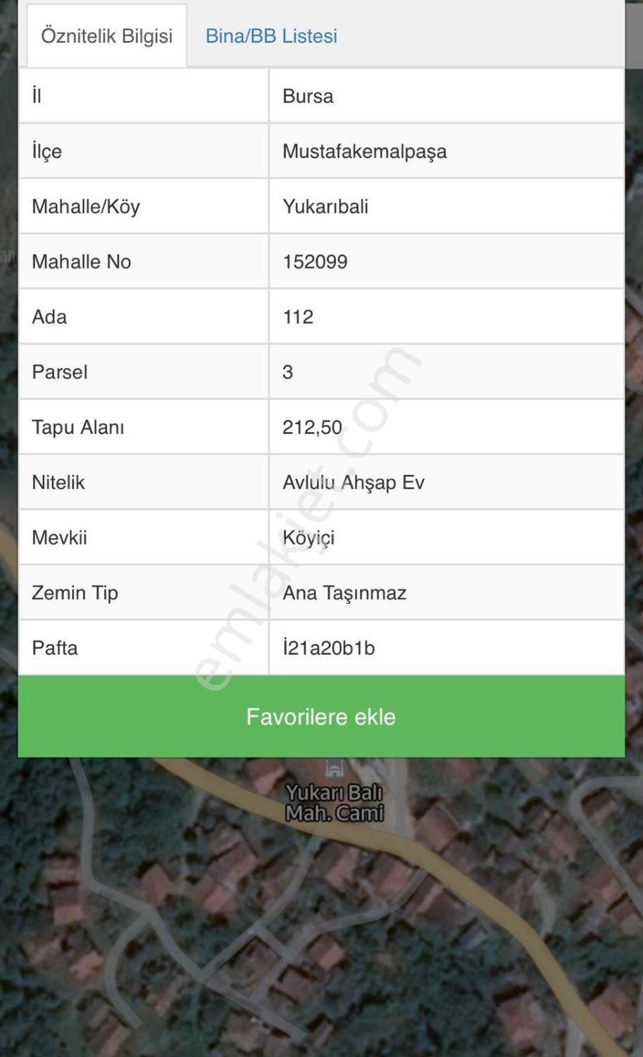 Mustafa Kemal Paşa Yukarıbalı Köyıçı Mevkıı’nde Ahşap Avlulu Evlı Satılık Arsa