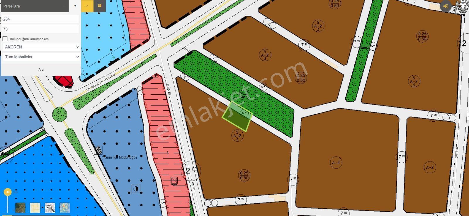 Akören İlçe Merkezinde 216 M2 İmarlı Arsa Hissesi