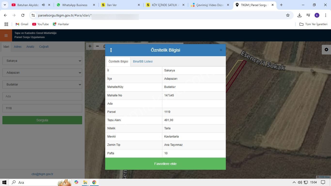Sakarya Merkez Budaklar Da Yerleşim Yerine Yakın Araziler - Görsel 2