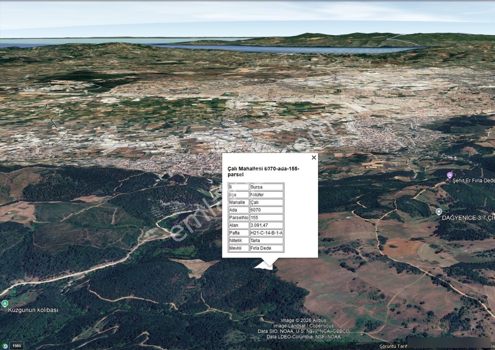 Çalı'da Manzaralı Kadastro Yola Cephe Satılık Tarla - Görsel 10
