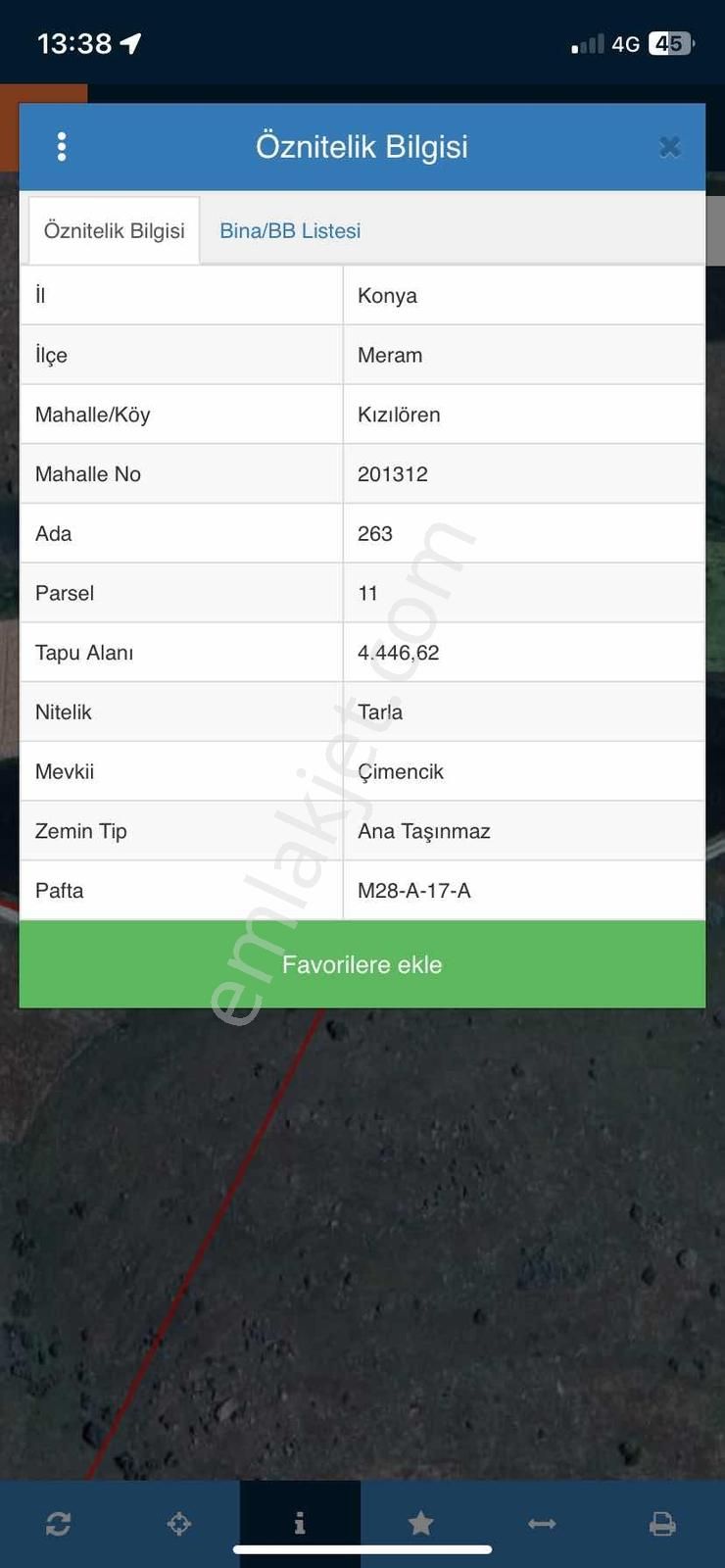 Meram Kızılören 4462m2 Tek Tapulu Müstakil Tarla - Görsel 4