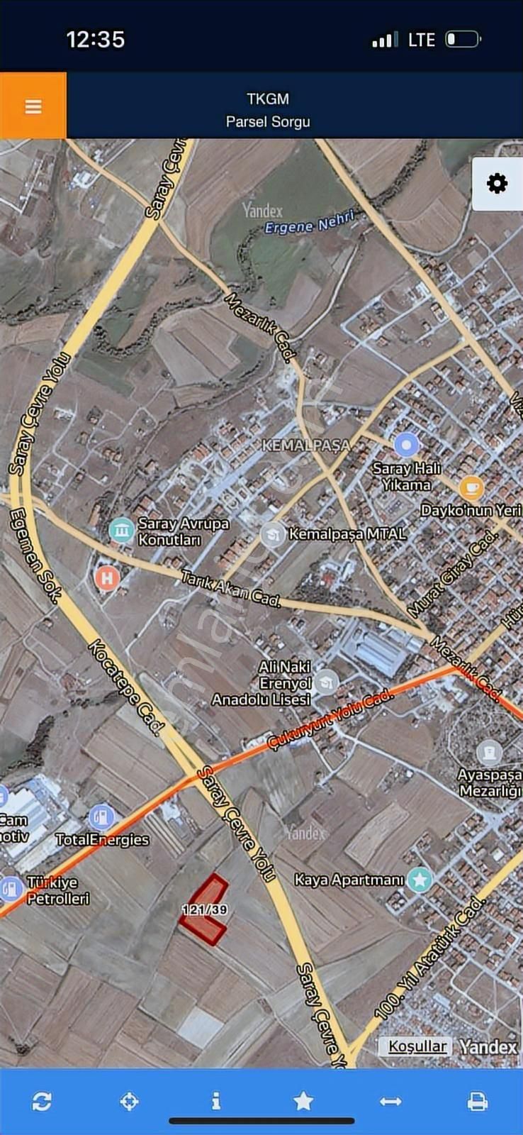 Lider'den Tekirdağ Saray Ayazpaşa Mah.313m²kadastro Yolunacephe