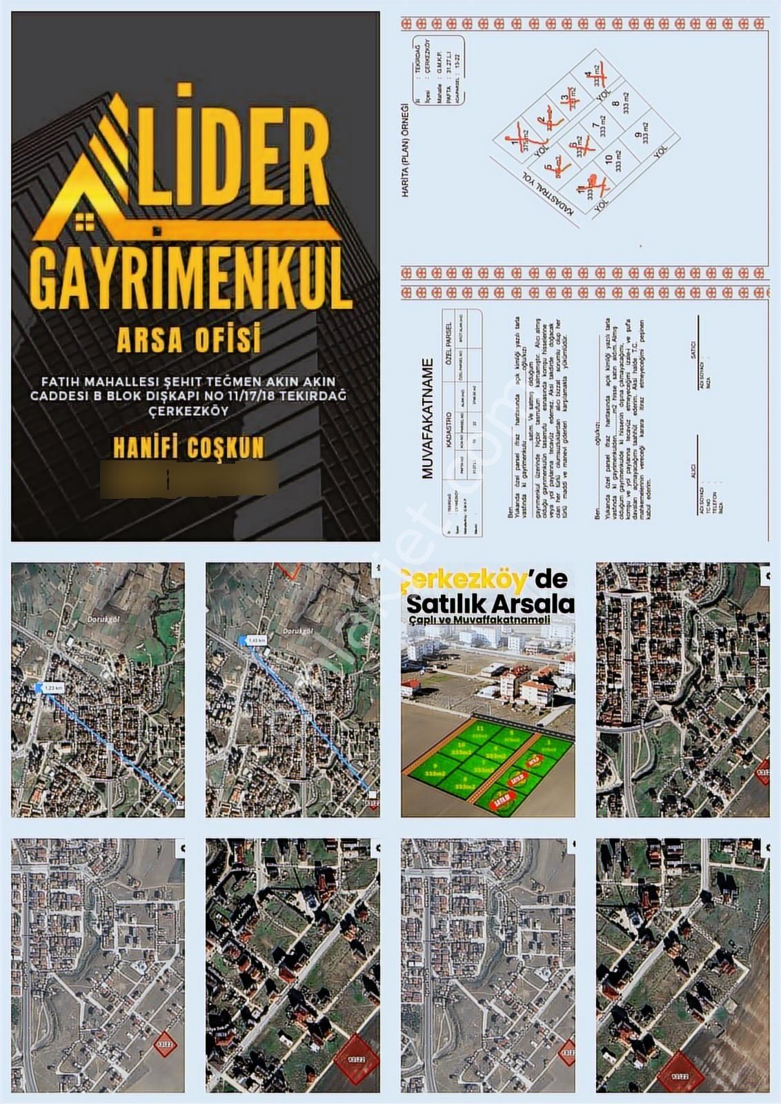 Lider'den Çerkezköy G.m.k.p Mah.1.1000 Plan İçerisnde 333m²hisse - Görsel 13