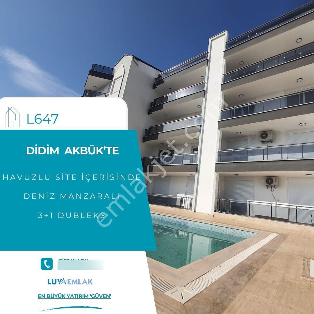 Didim Akbük'te Panoramik Deniz Manzaralı Uygun Fiyatlı 3+1 Çatı Dubleksi