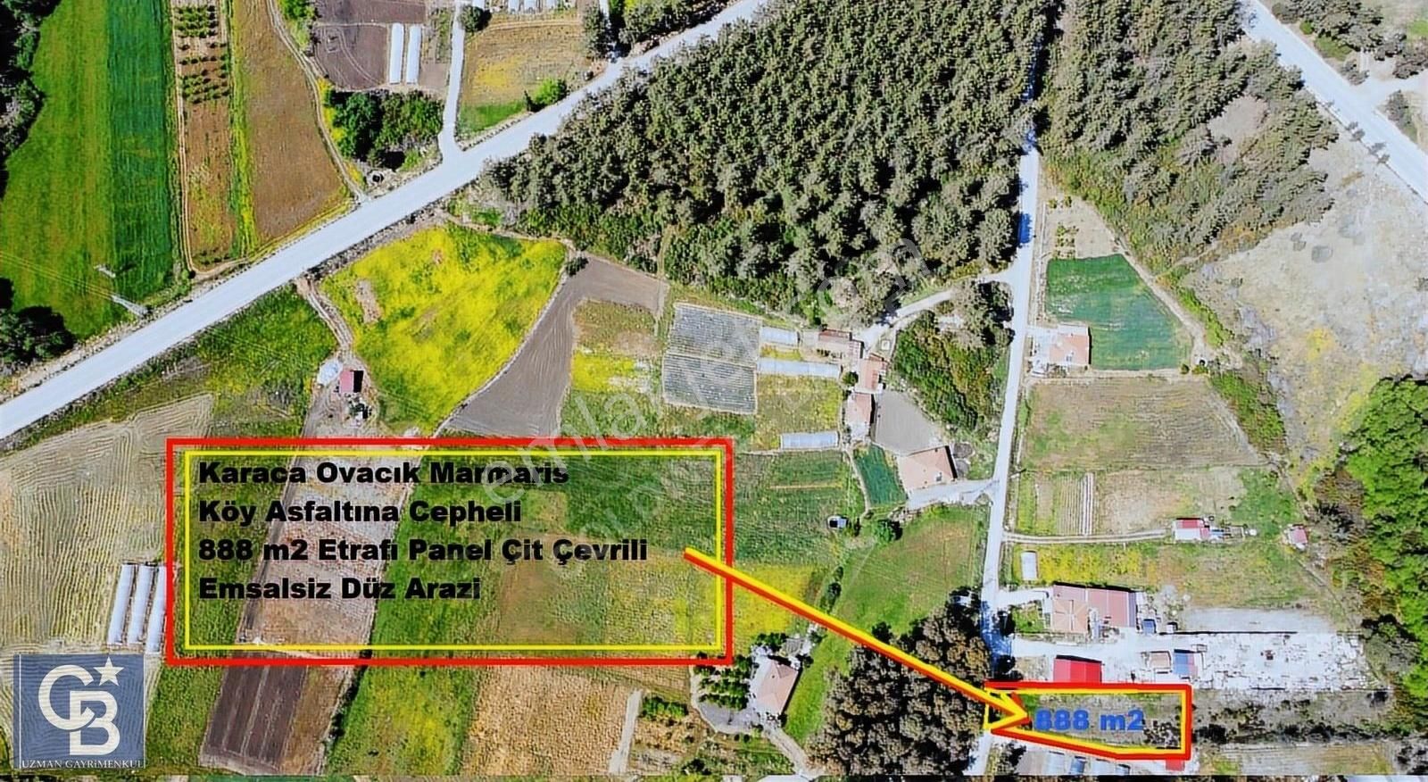 Marmaris Karaca Ovacıkta Köy Yoluna Cephe 888 M2 Muhteşem Arazi - Görsel 8