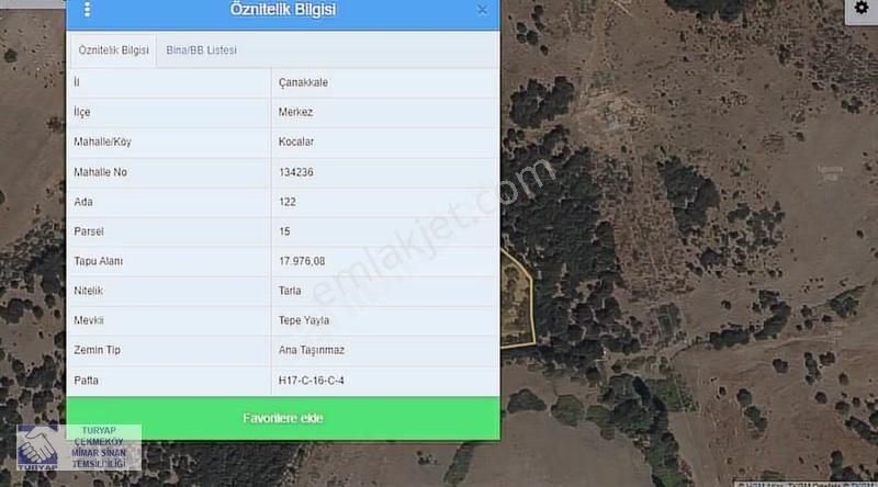 Çanakkale Merkez Kocalar Köyünde Satılık 17.976 M2 Tarla - Görsel 3