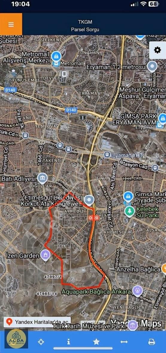 Etimesgut Elvan:da Yola Cephe Satılık 4 Villalık Tek Tapu Arsa - Görsel 3