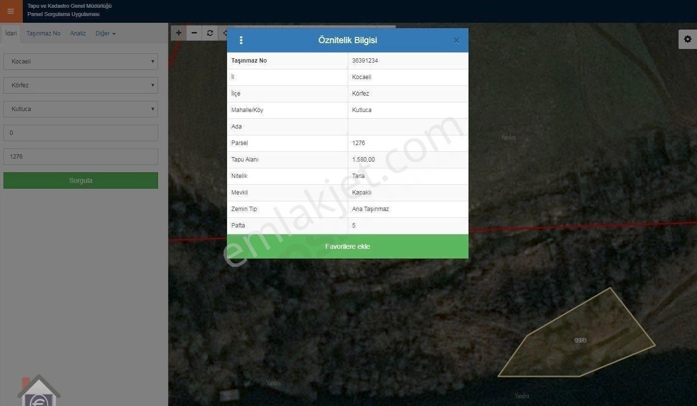 Sahibinden Körfez Kutluca Kapaklı Satılık 1492metre Villa Arsası - Görsel 34