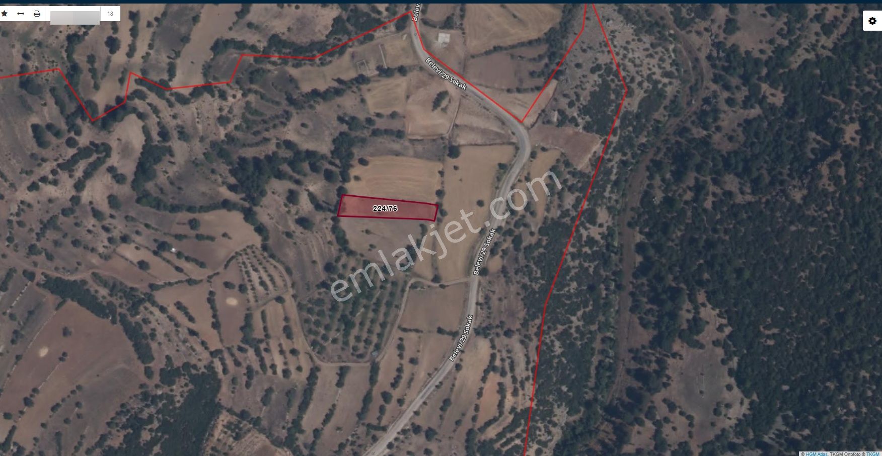 Yeşildere Belevi Arası Asfalta Bir Parsel Arası Bulunan 1558 M2 Bahçe Yeri