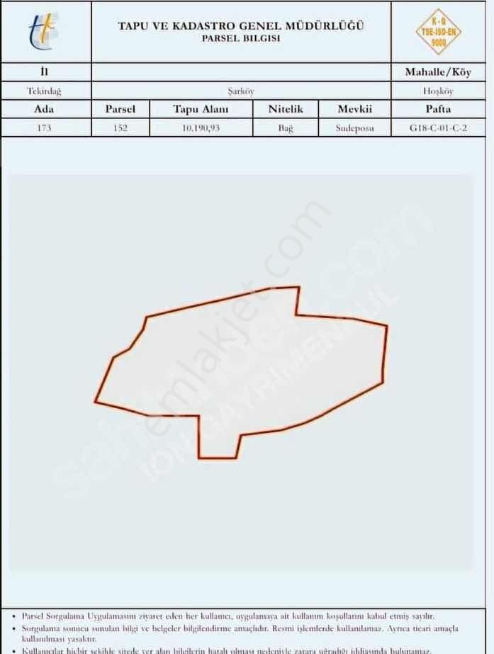 Tekırdağ Şarköy Hoşköy 10.190 Metre² Satılık Zeytınlık - Görsel 6