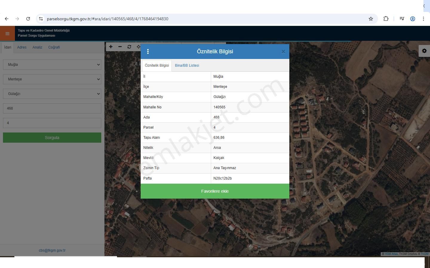 Gülağzı Mah. Kolçak Mevkii İmarlı Arsa