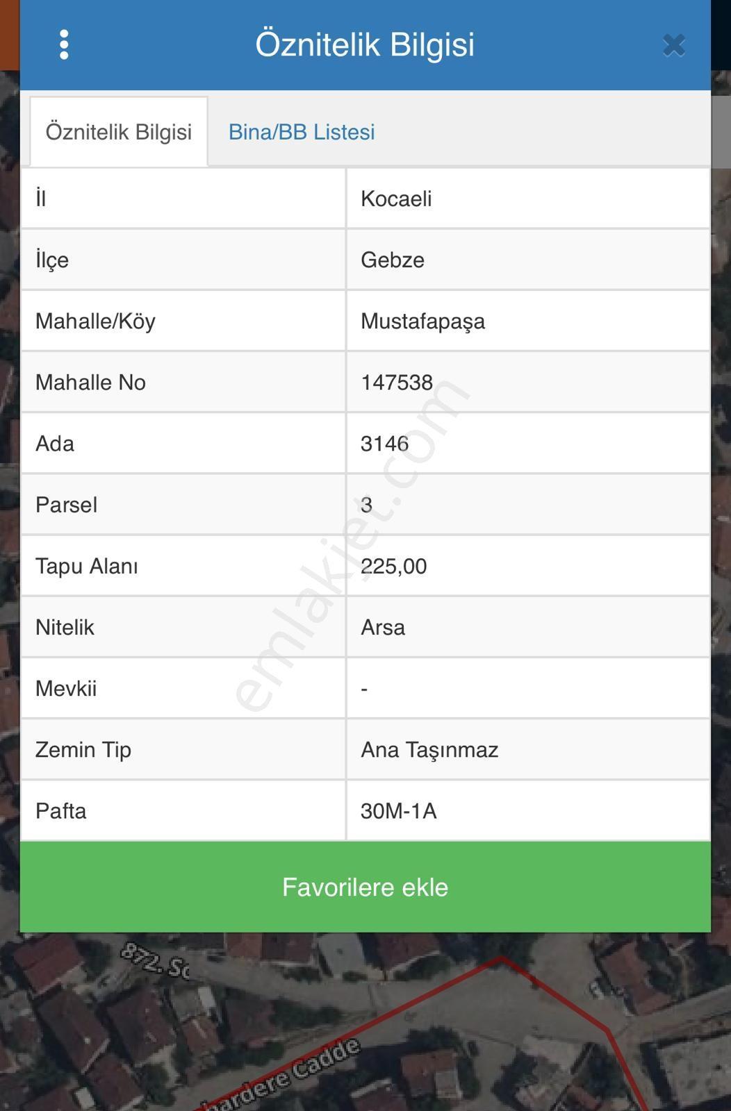 Melek Demir Gayrimenkul Gebze Kocaelinde Satılık İmarlı Arsa