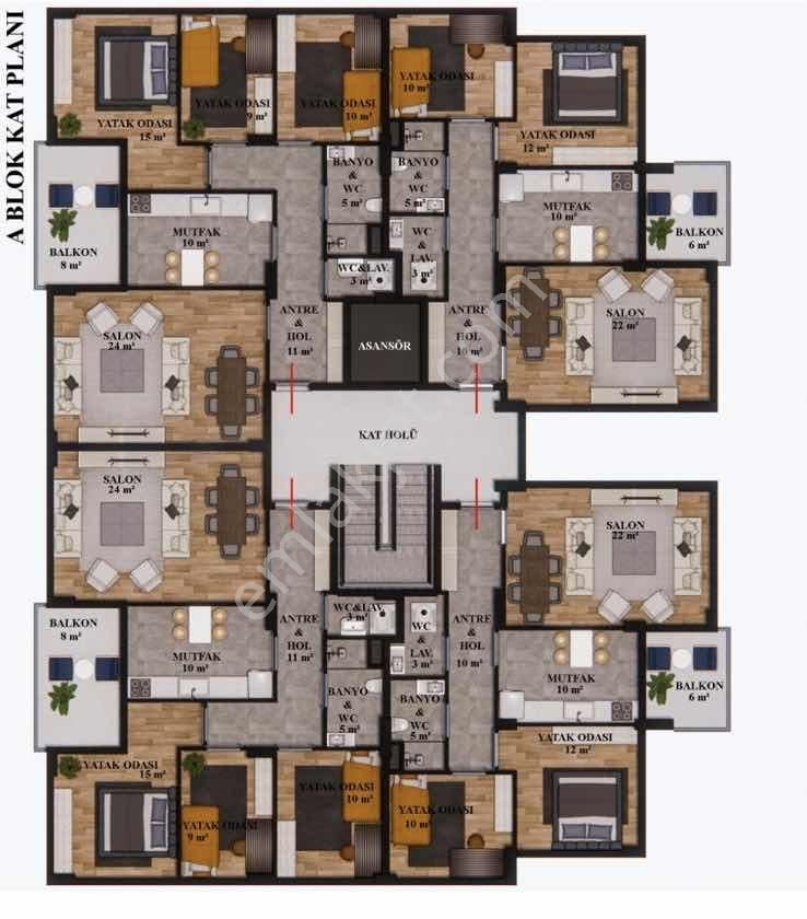Yön Group Lansman'dan Satılık 1+1 Daire - Görsel 9