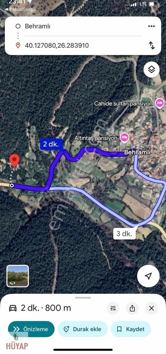 Fırsat Bu Fiyata Yok Çanakkale Ecabat Behramlı Köyünde Tarla - Görsel 3