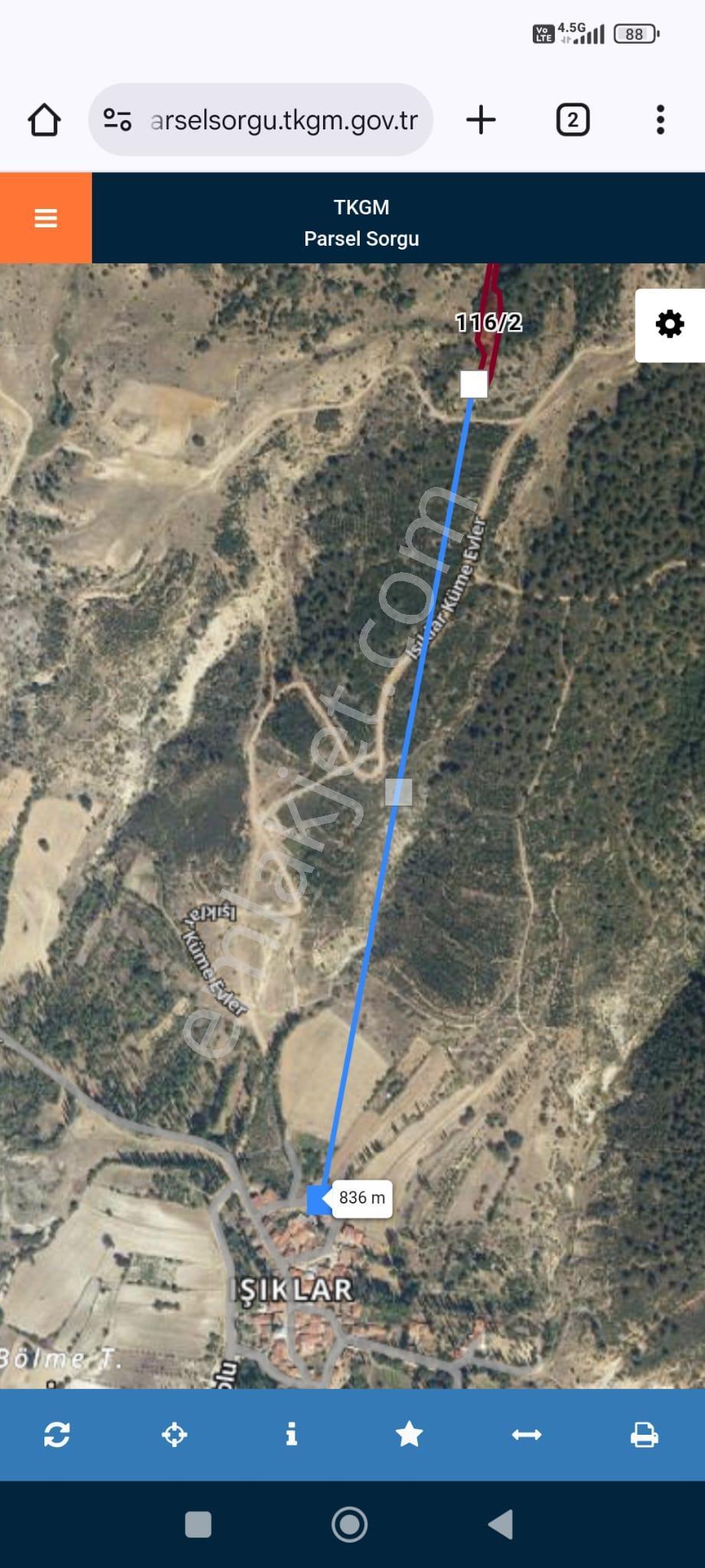 Bölgenin En Uygun Arazisi Yatırımlık 2 Dönüm Tek Tapu Sr250 Takaslı - Görsel 3