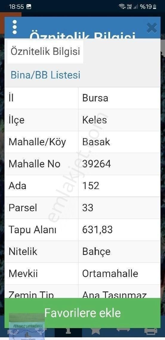 Bursa/keles-basak Köyünde (satılık) (müstakil) Tapulu (632)m2. Bahçe. - Görsel 14