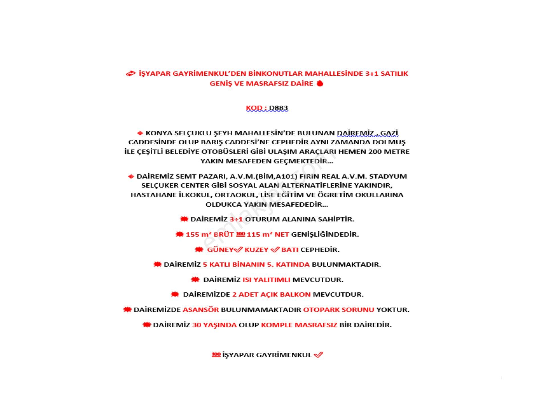 Selçuklu Şeyhşamil Mah. Barış Caddesi'^ne Cephe 3+1 Masrafsız Satılık Fırsat Daire - Görsel 10