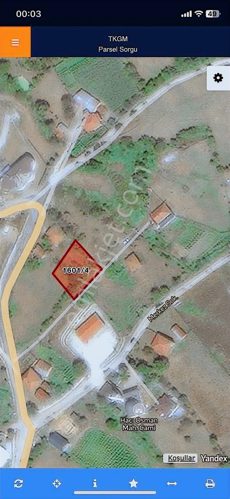 Bursa İznik Hacıosman'da Konut İmar Ruhsatı Alınmış İmarlı Arsa