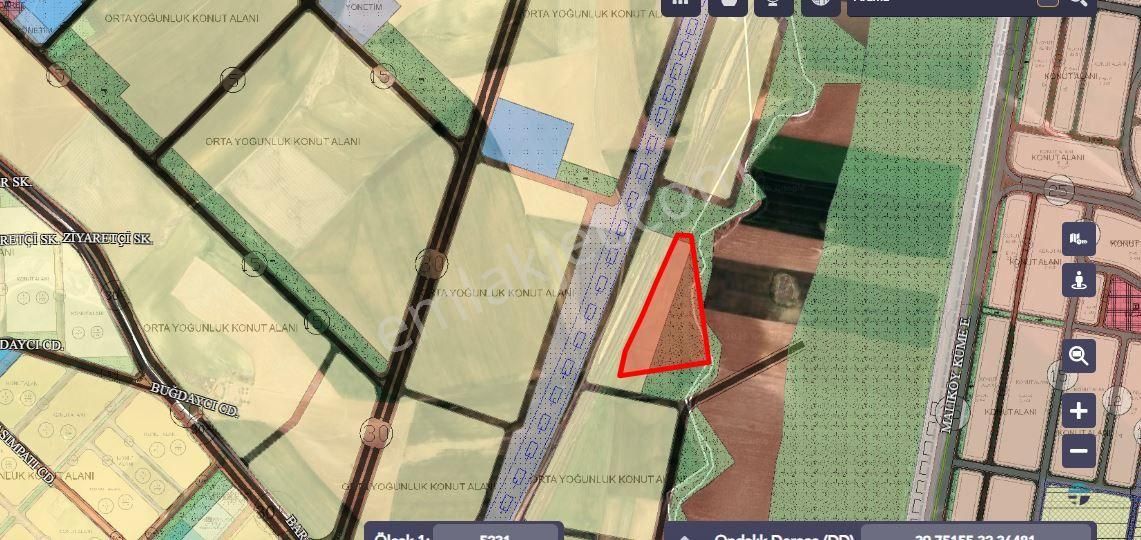 Temelli Bacı Da 1/5000 Lik Nazım İmar Planı İçinde Yola Cepheli Satılık Hisse