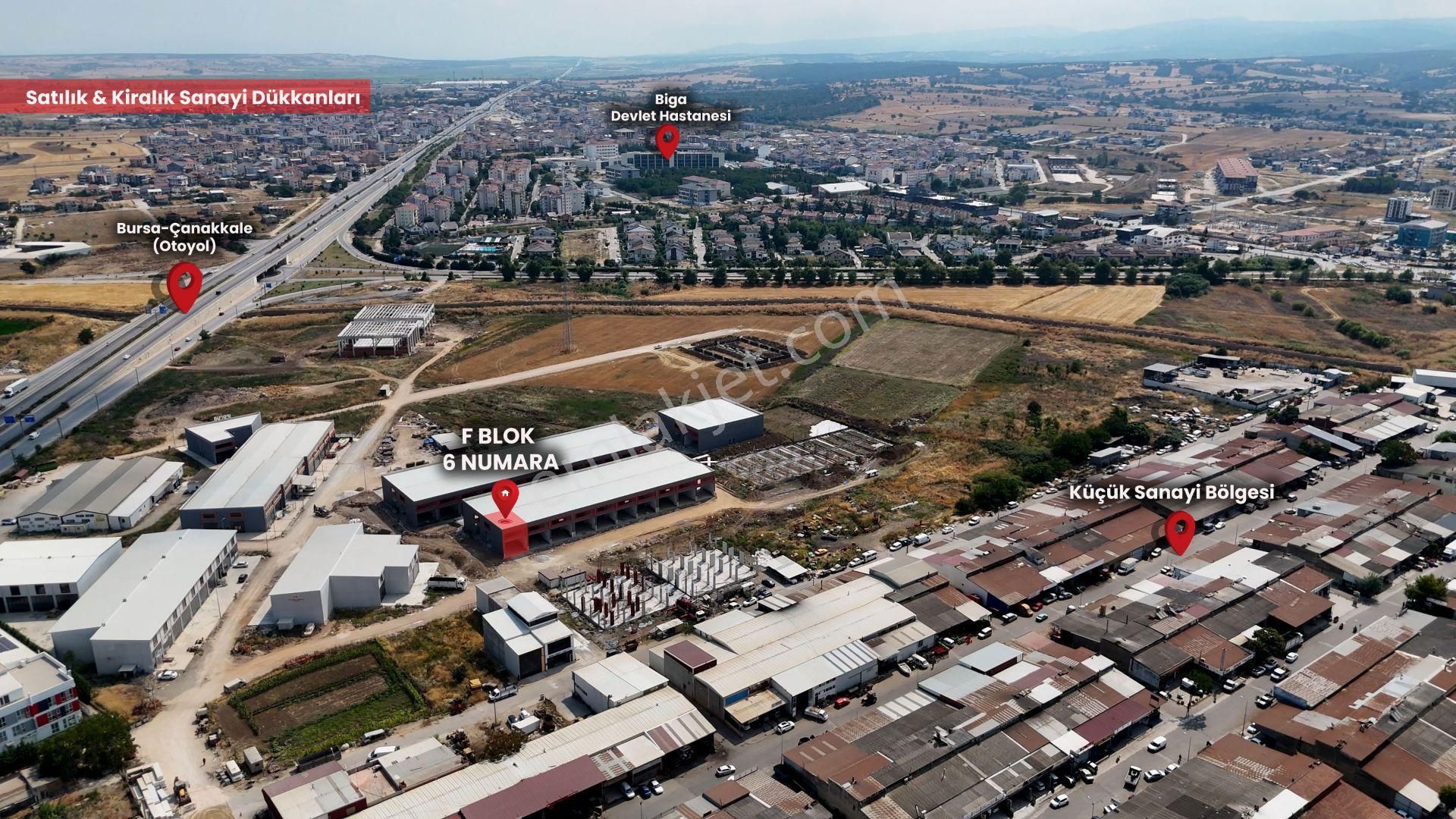 Biga Sanayi Bölgesi F Blok 6 No’lu Kiralık İş Yeri