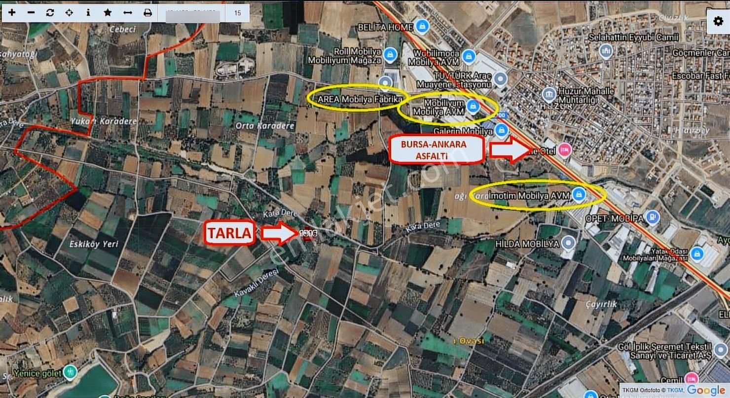 İnegöl Mobiliyum Avm Arkasında Satılık Kupon Tarla - Görsel 2