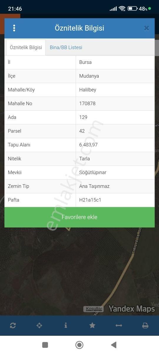 Mudanya Halilbeyde Satılık Tarla - Görsel 3
