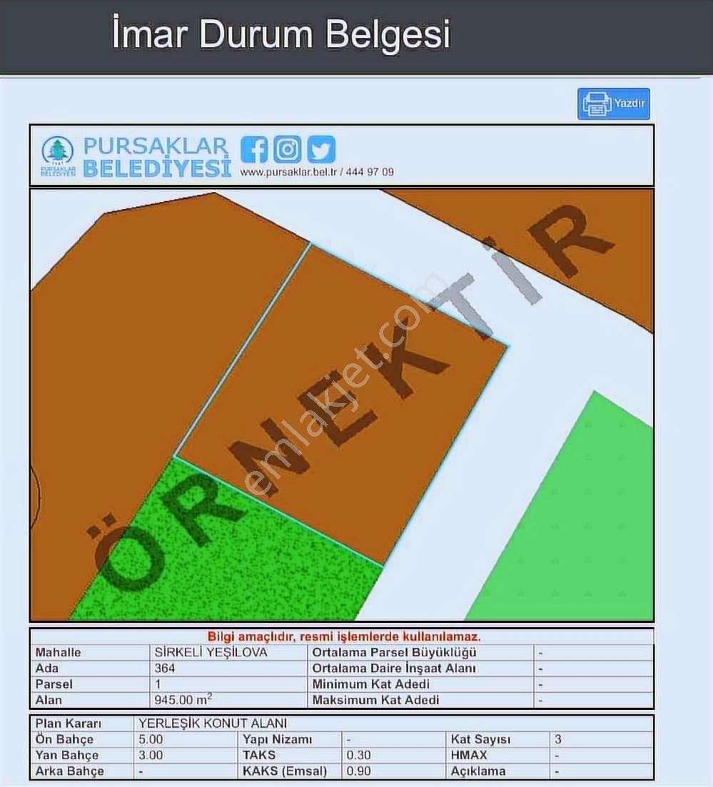 Müstakil Köşe İmarlı 950 M2 Arsa 3 Katlı Bölge - Görsel 9