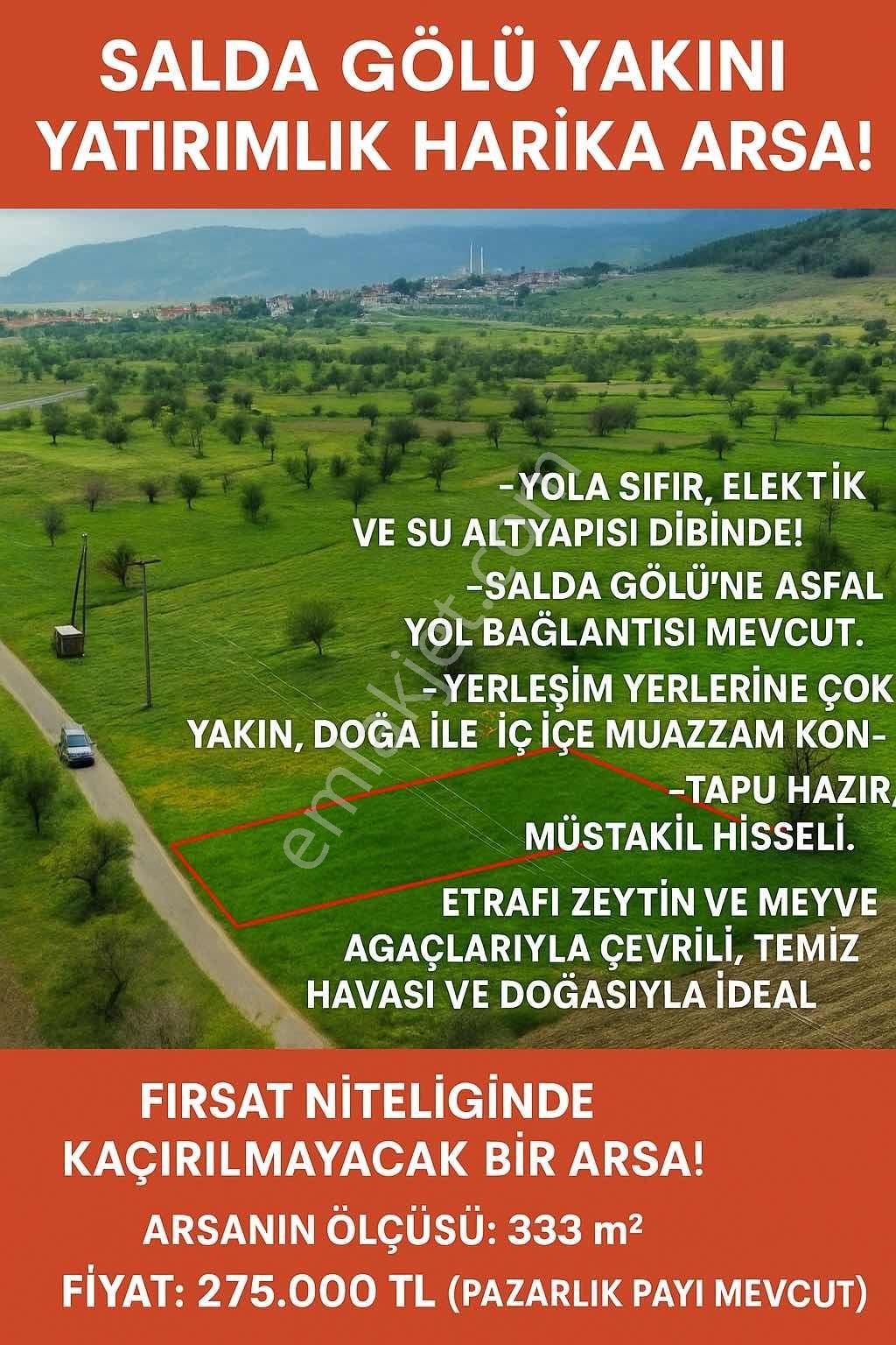 Salda Yolu Üzerinde Satılık Tarla - Görsel 2