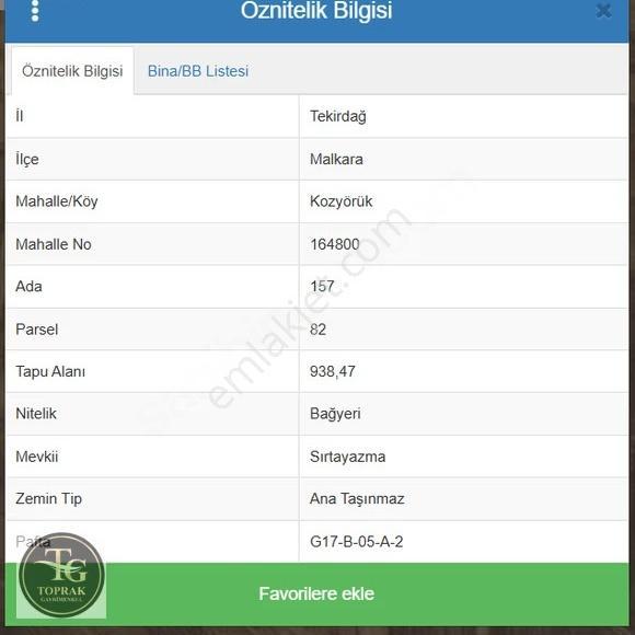 Tekirdağ Malkara Kozyörük'de 938 M2 Satılık Arazi - Görsel 3