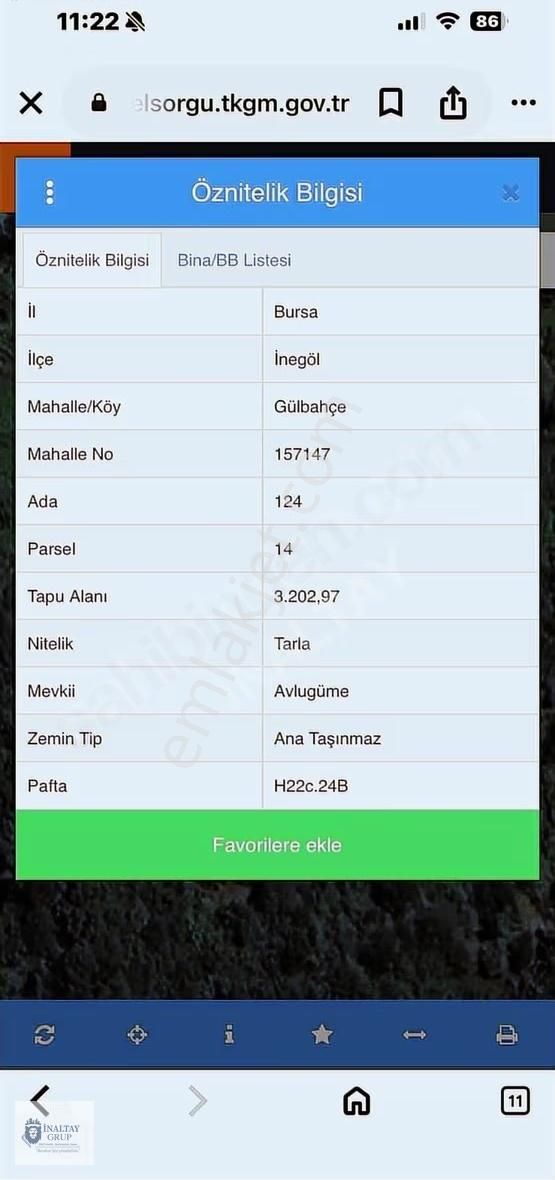 Bursa İnegöl Gülbahçede Satılık Tarla - Görsel 4