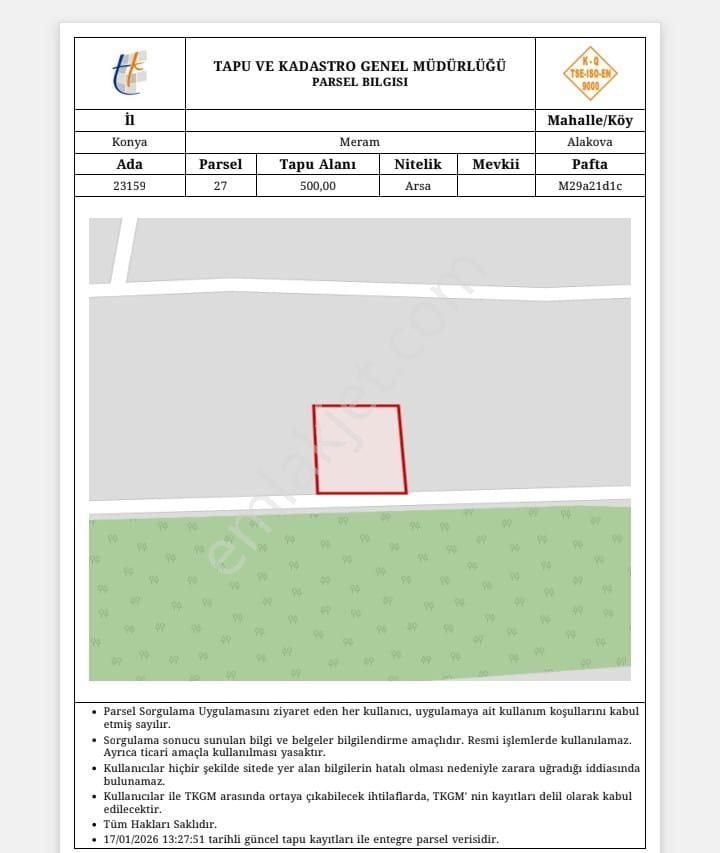 Meram Alakovada Merkezi Konumda Arsa - Görsel 2