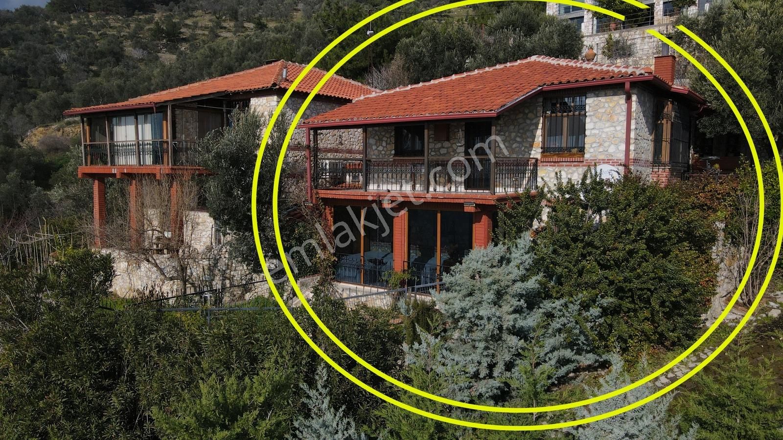 Güre Kavurmacılar'da Eşsiz Manzaralı Satılık Hakiki Taş Ev - Görsel 29