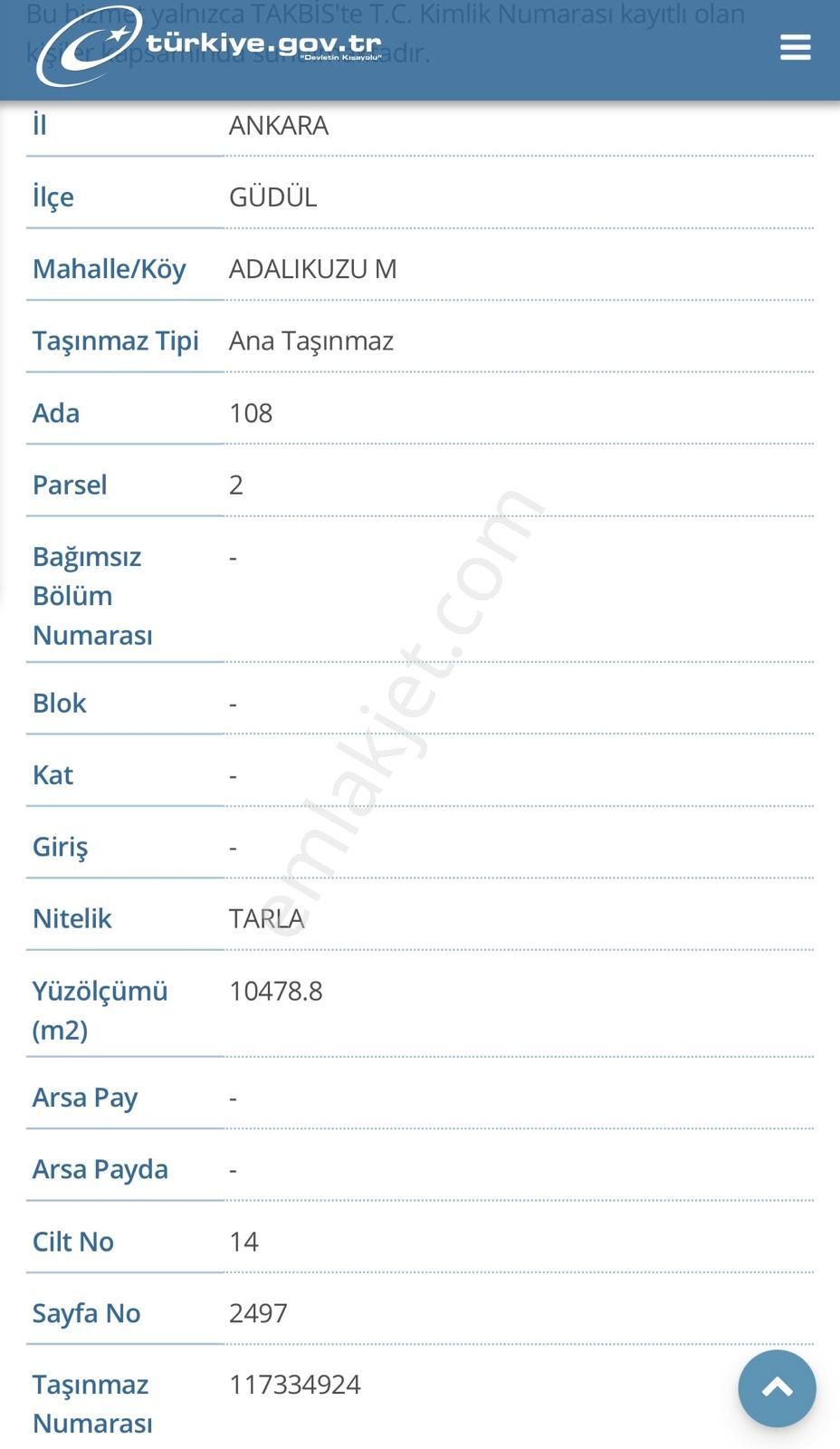 Ankara Güdül Adalıkuzum Meşeciler"de Cay Karşısı Satılık 10.475m2 Tarla Suya 300 Metre - Görsel 2