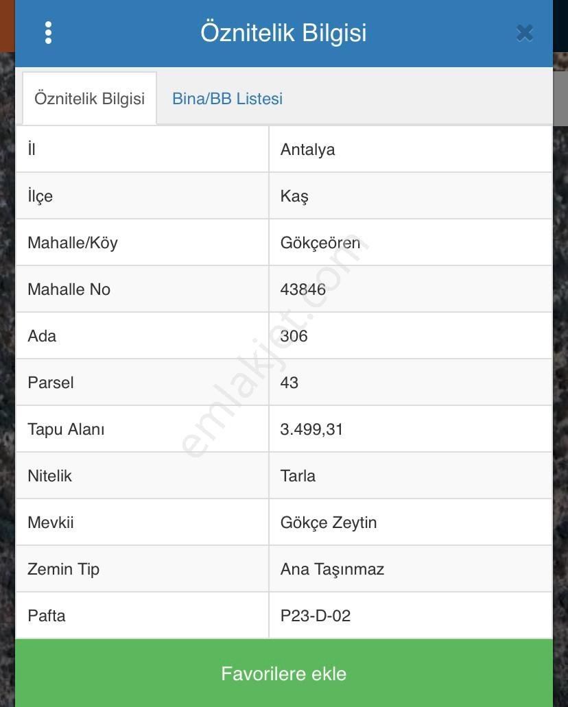 Antalya Kaş Denize 319 M. Tek Tapu 3499 M2 Satılık Tarla - Görsel 5