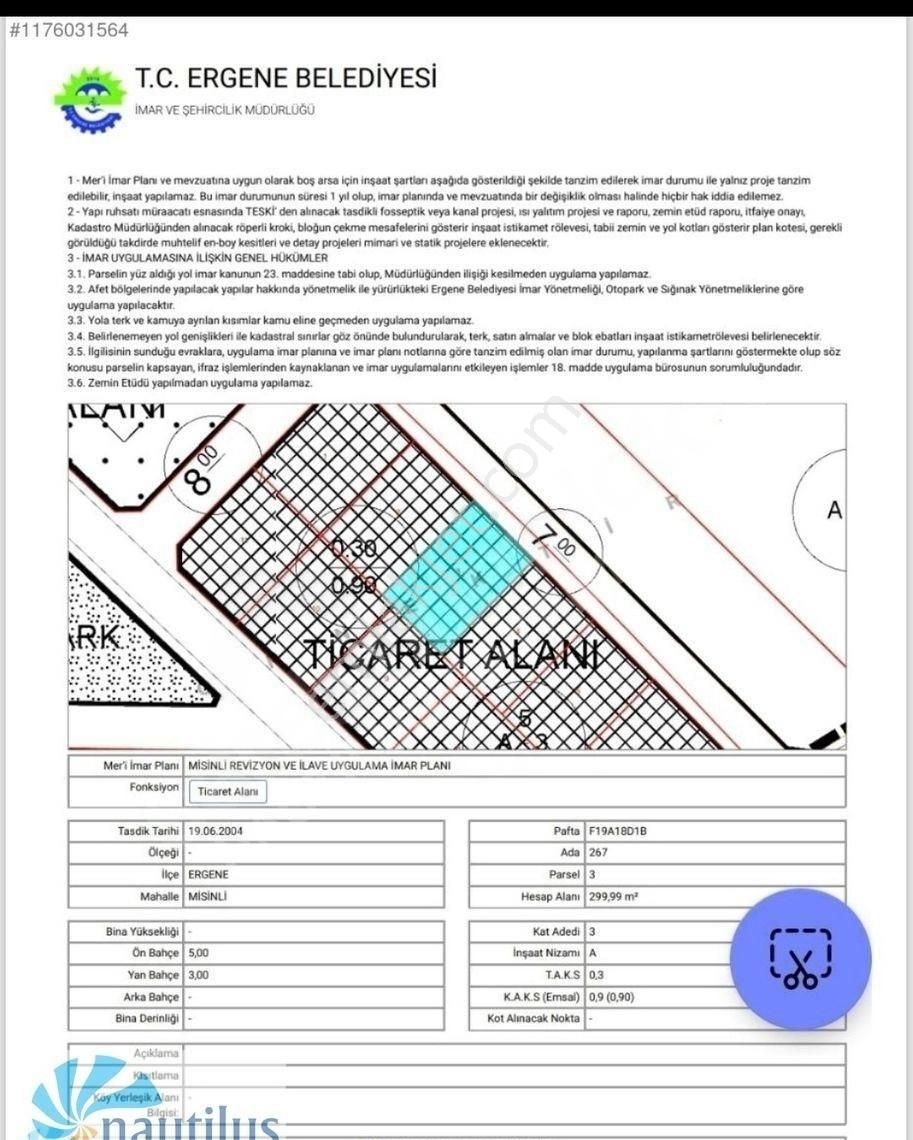 Tekirdağ Ergene Misinli Ticari 0.90 Emsal Satılık Arsa - Görsel 3