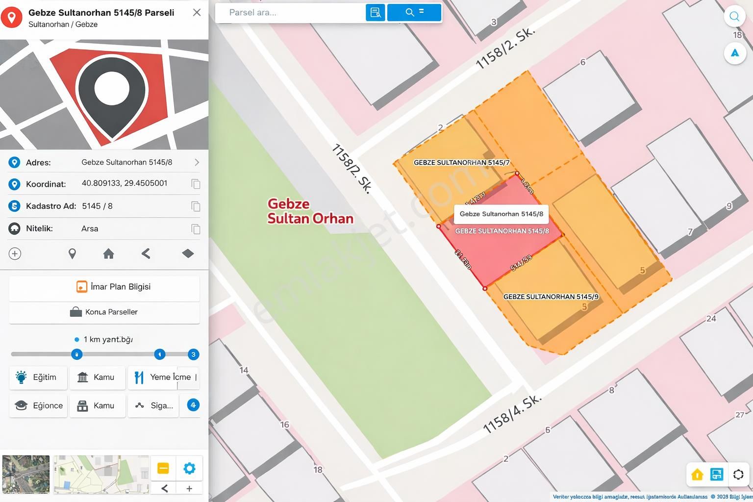 Satılık Arsa Gebze Sultan Orhan Mahallesi Konut + Ticaret Alanı Arsa - Görsel 8